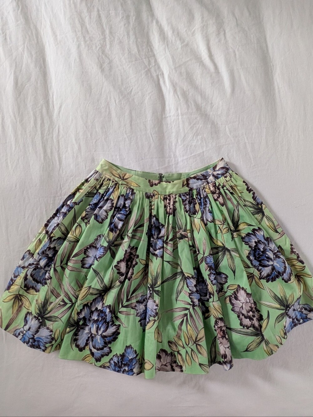 Alice + Olivia Mint Green Floral Circle Skirt